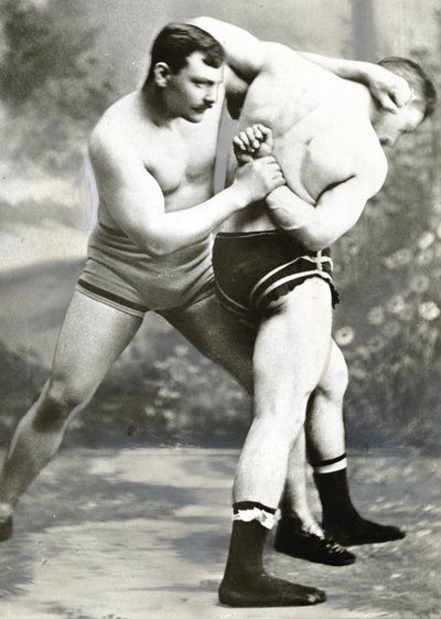 William Muldoon und Clarence Whistler, Griechisch-Römische Ringer, 1881 von American Photographer